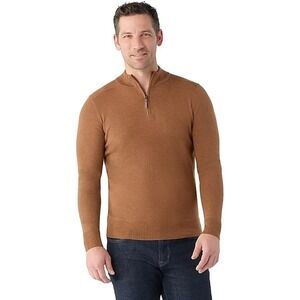 Smartwool Merino Sparwood Sweater Mens Small Fox Brown 1/2 Zip Wool Blend‎ Mock